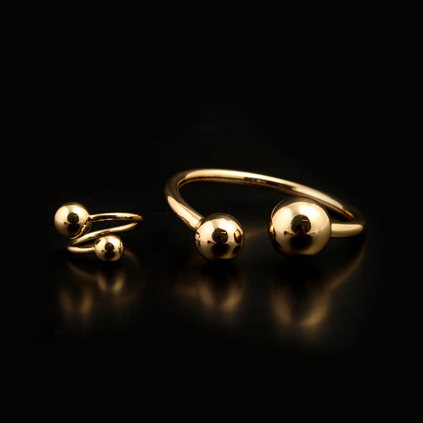 Woman's Fancy Kara With Ring - Golden