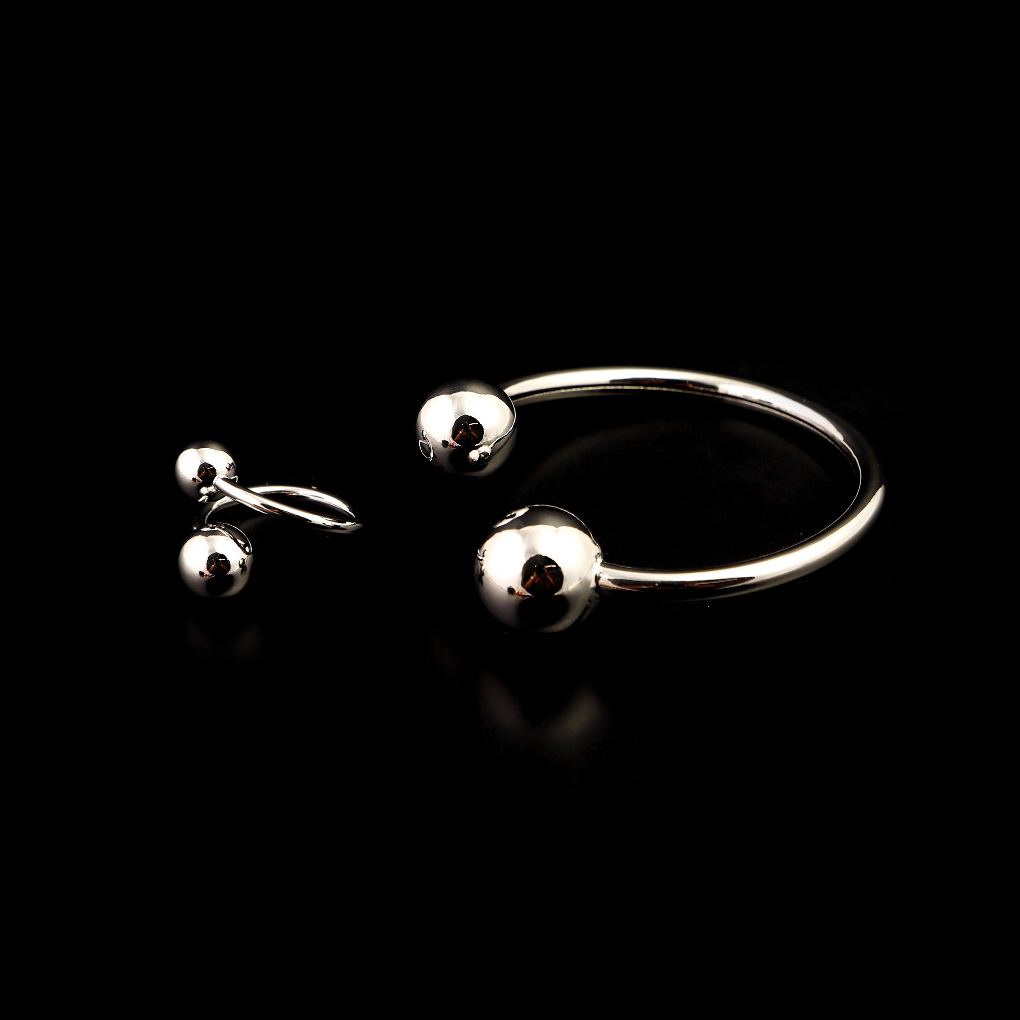 Women's Fancy Kara With Ring - Silver, Women Bangles & Bracelets, Chase Value, Chase Value