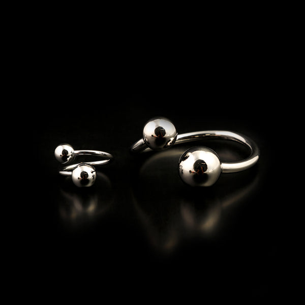 Women's Fancy Kara With Ring - Silver