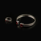 Women's Fancy Kara With Ring - Silver, Women Bangles & Bracelets, Chase Value, Chase Value