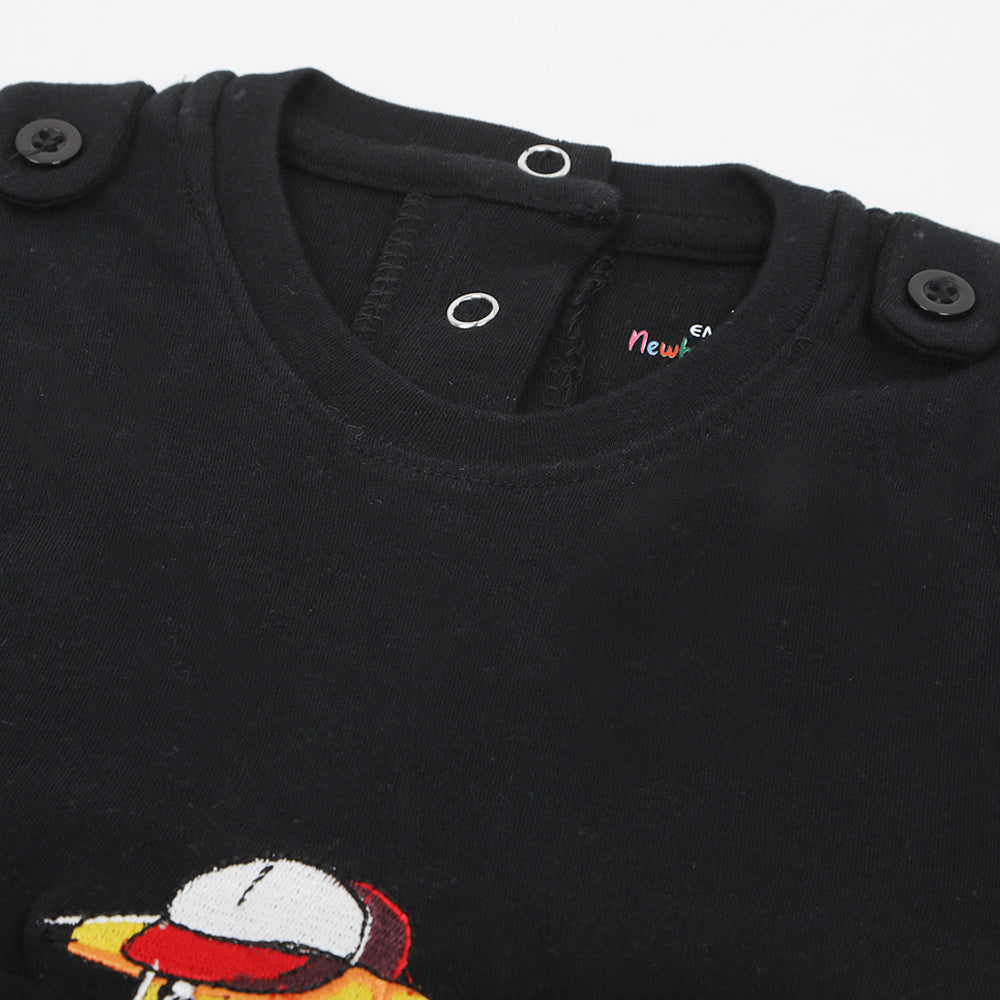 Eminent Newborn Boys Half Sleeves Romper - Black, Newborn Boys Rompers, Eminent, Chase Value