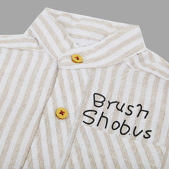 Newborn Boy Casual Half Sleeves Shirt - Stripe Blue