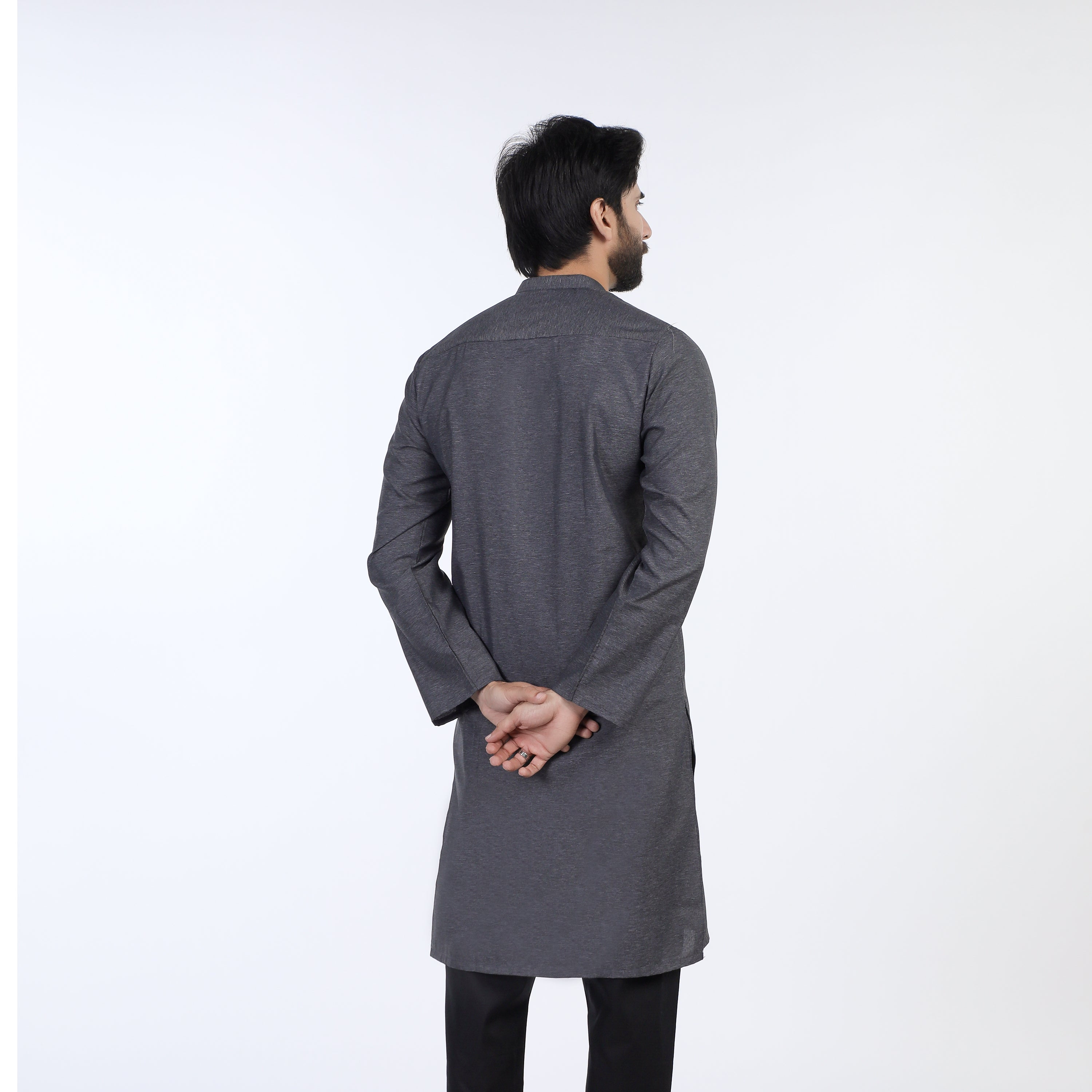 Men's Slim Fit Kurta - Grey, Men's Kurtas, Chase Value, Chase Value