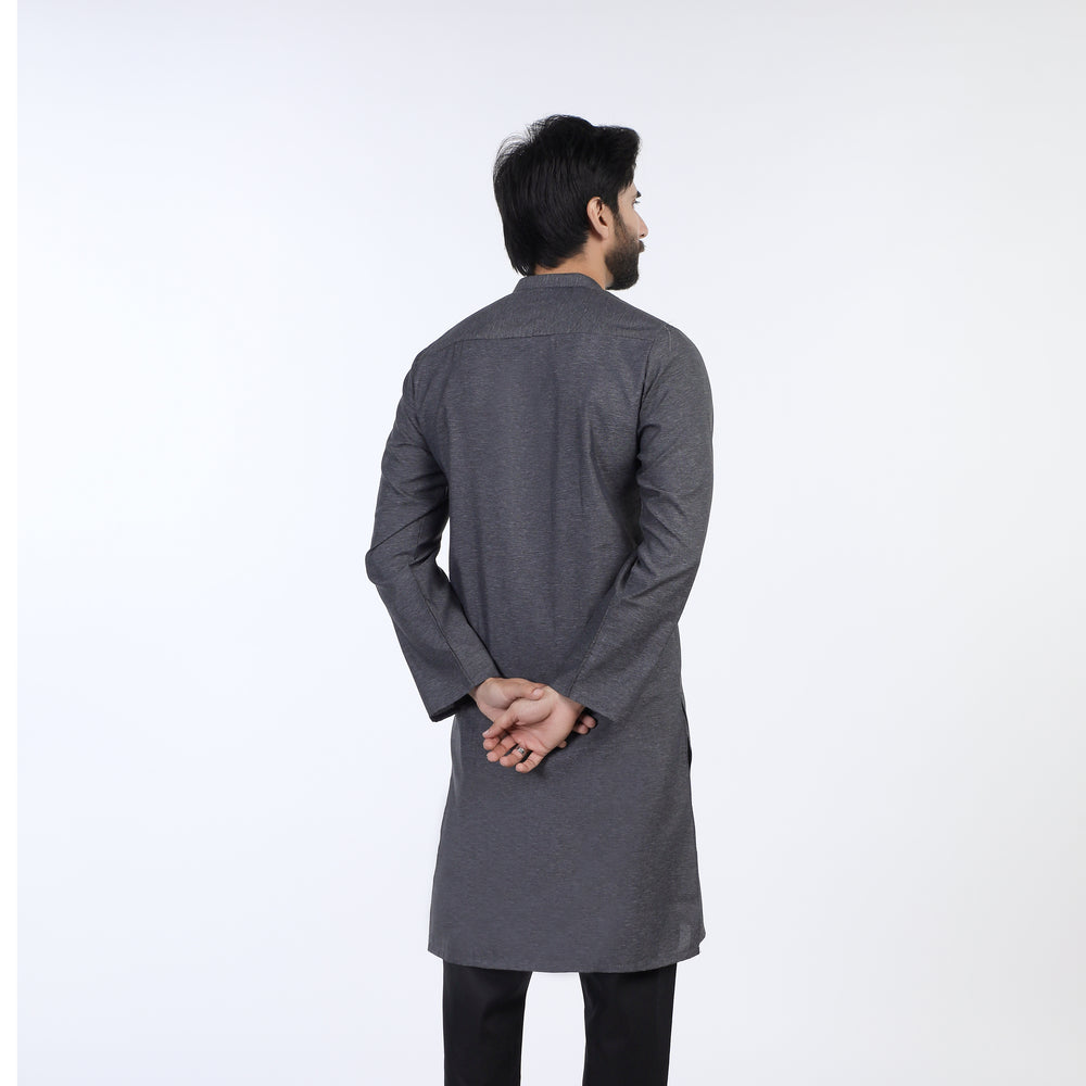 Men's Slim Fit Kurta - Grey, Men's Kurtas, Chase Value, Chase Value