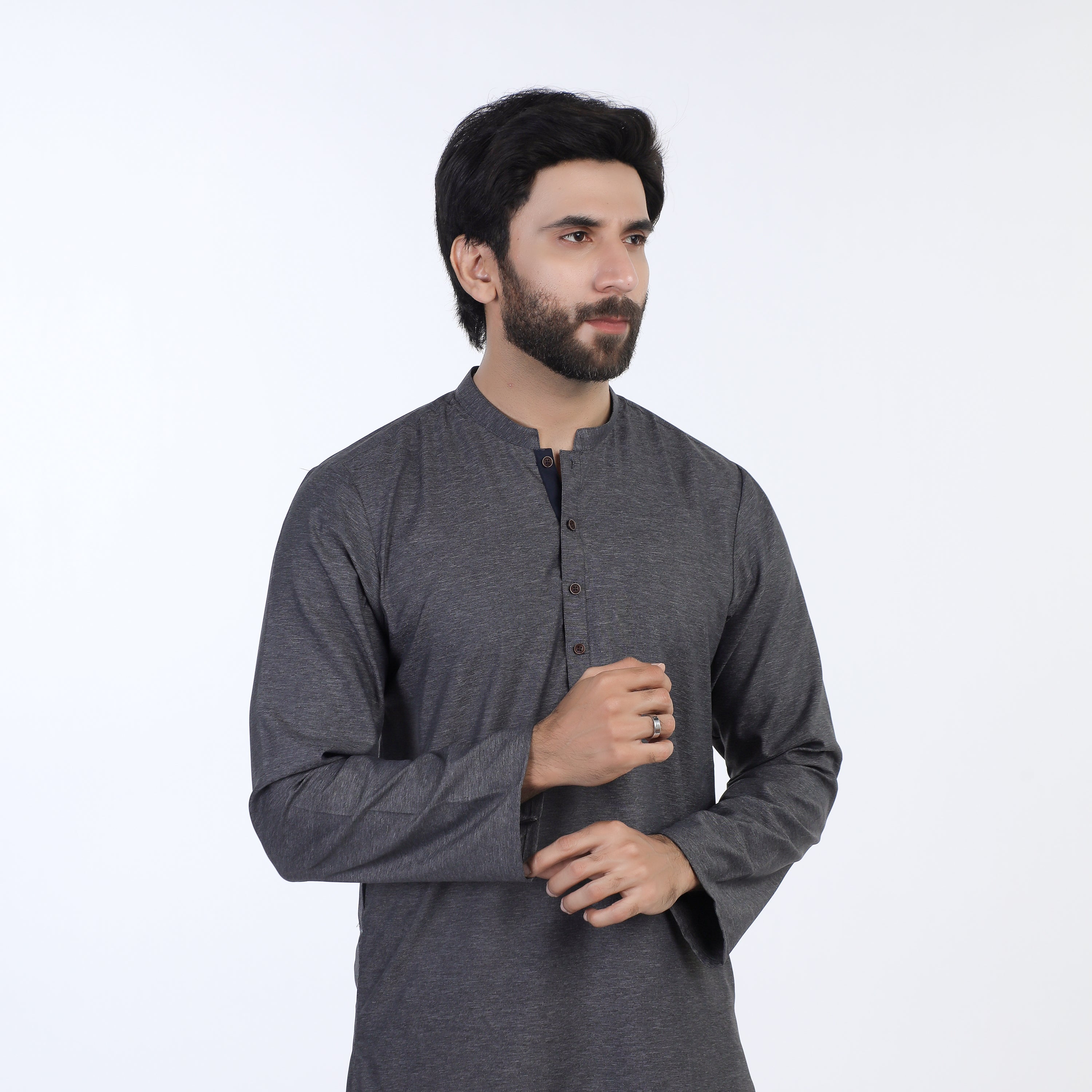 Men's Slim Fit Kurta - Grey, Men's Kurtas, Chase Value, Chase Value
