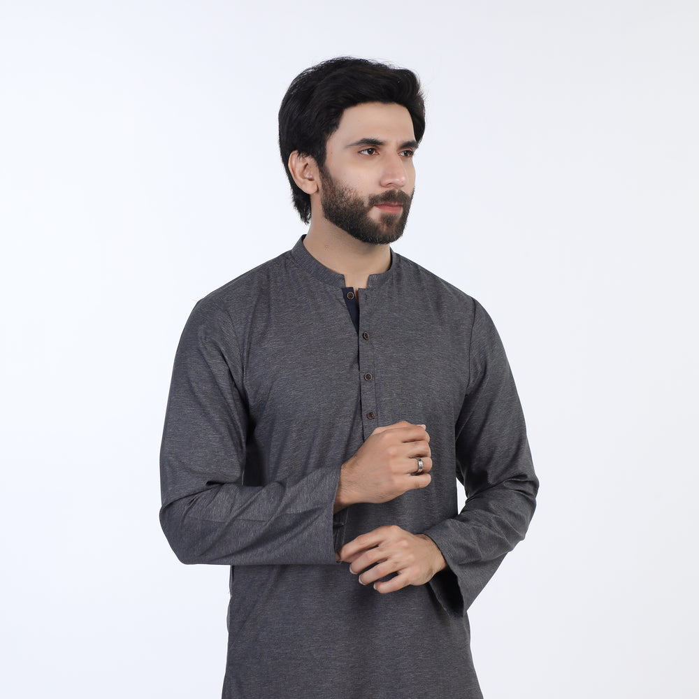 Men's Slim Fit Kurta - Grey, Men's Kurtas, Chase Value, Chase Value