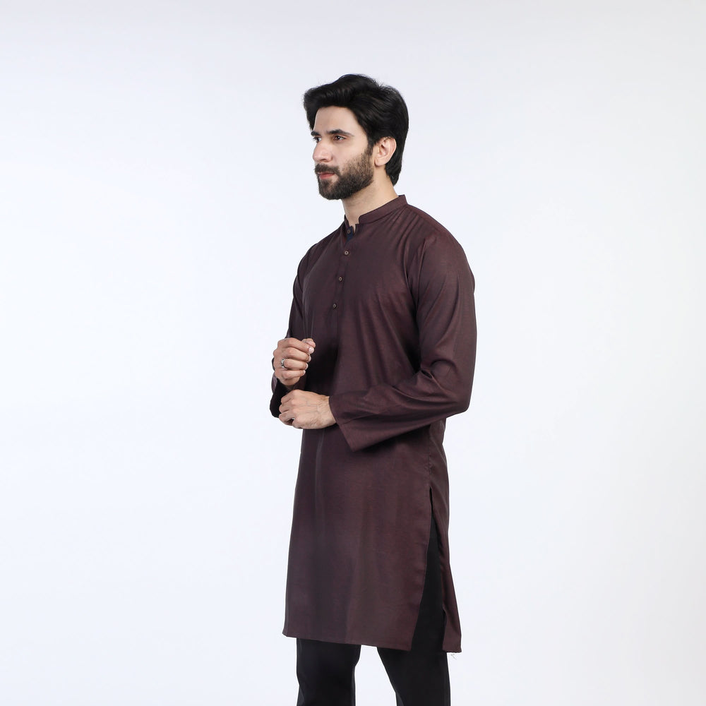Men's Slim Fit Kurta - Maroon, Men's Kurtas, Chase Value, Chase Value