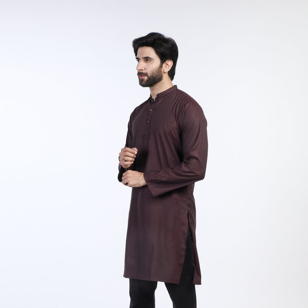 Men's Slim Fit Kurta - Maroon