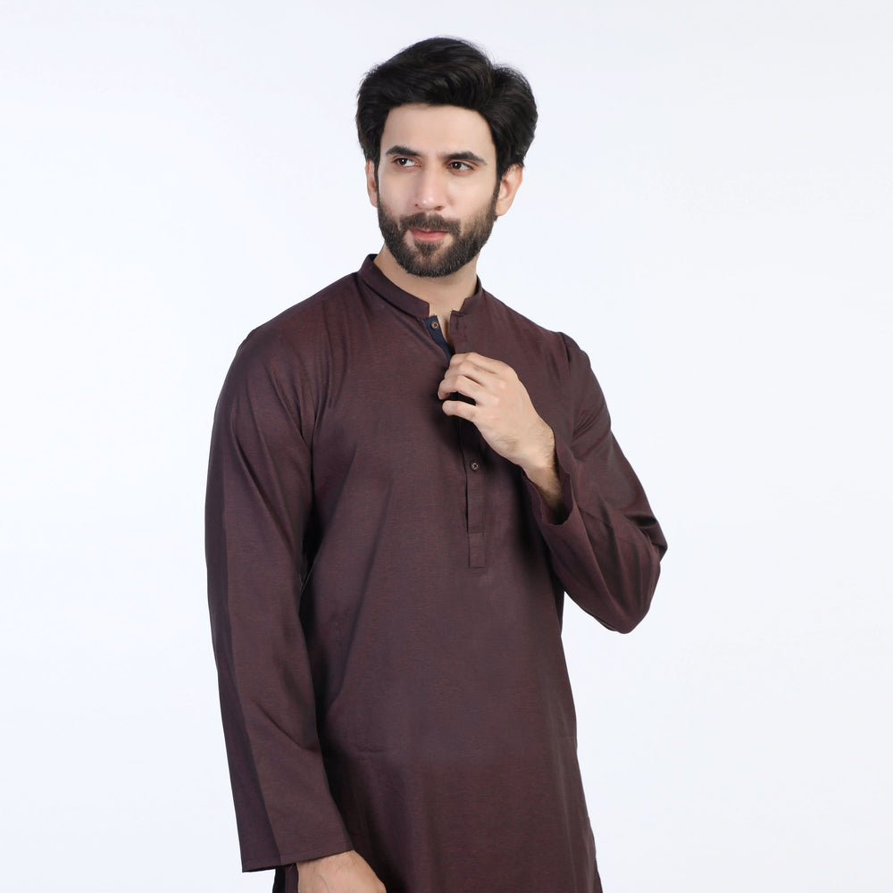 Men's Slim Fit Kurta - Maroon, Men's Kurtas, Chase Value, Chase Value