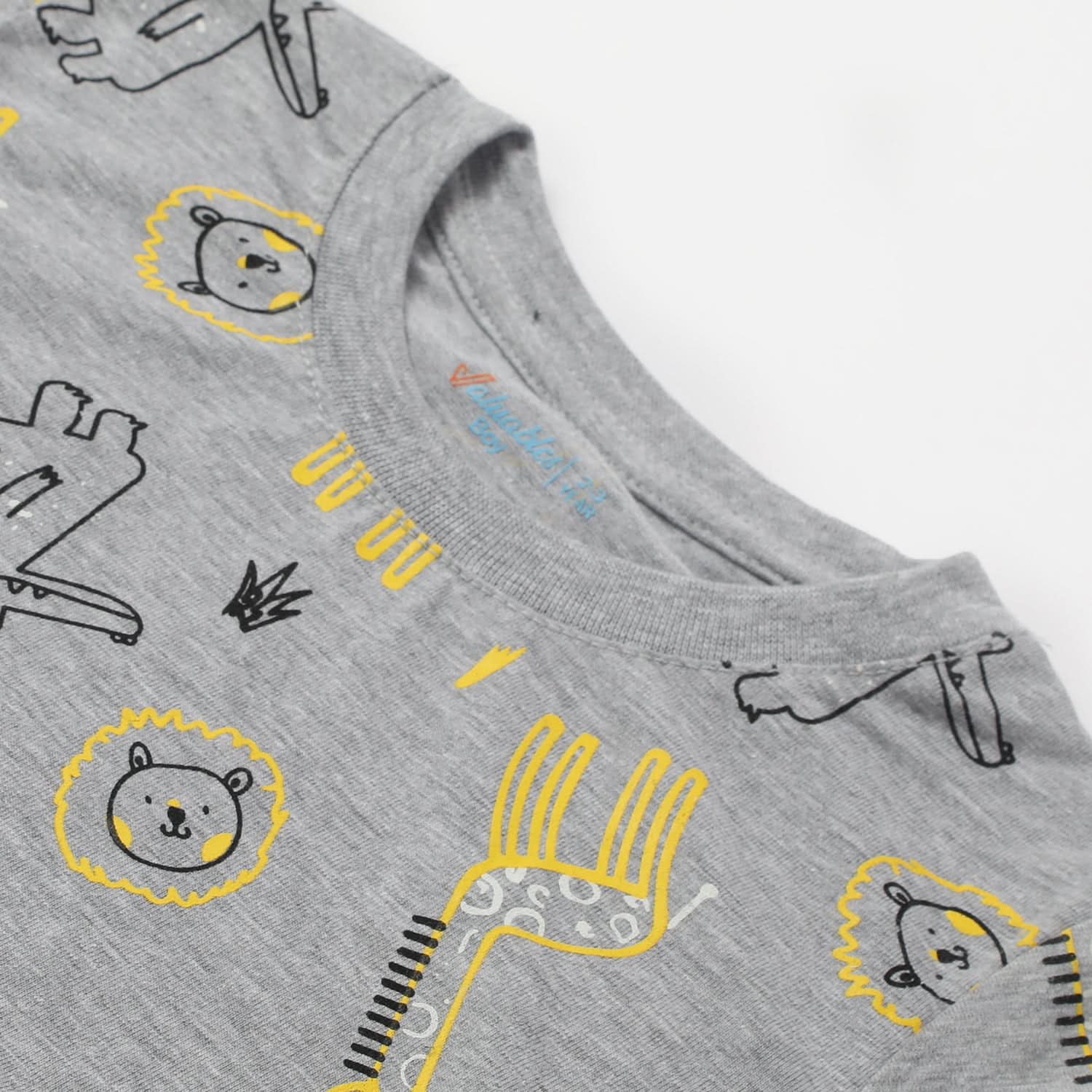 Boys Printed Half Sleeves T-Shirt - Grey, Boys T-Shirts, Chase Value, Chase Value