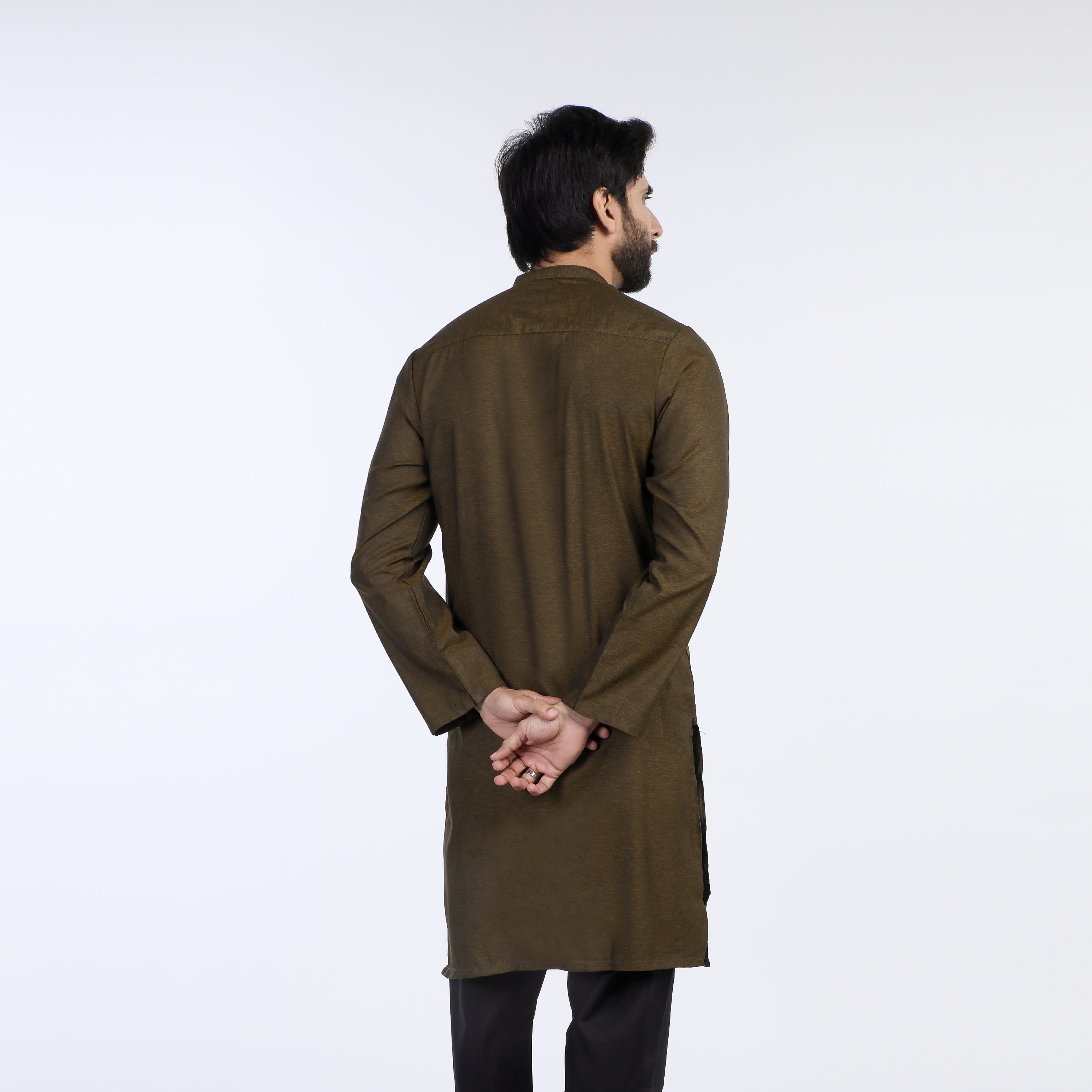 Men's Slim Fit Kurta - Tobacco, Men's Kurtas, Chase Value, Chase Value