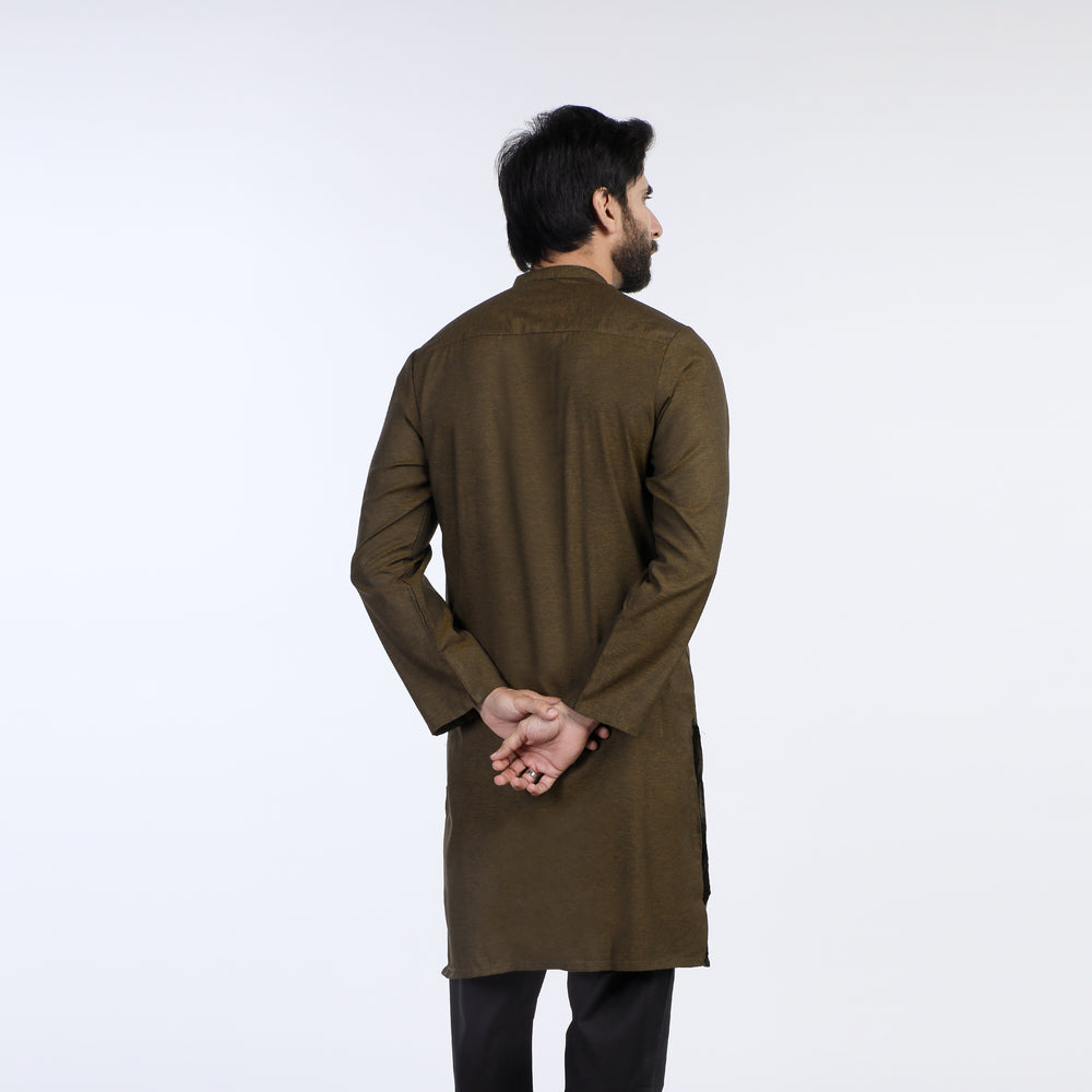 Men's Slim Fit Kurta - Tobacco, Men's Kurtas, Chase Value, Chase Value