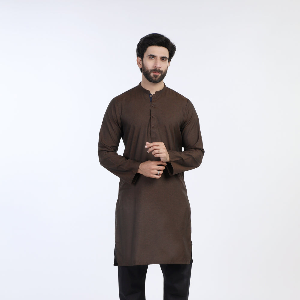 Men's Slim Fit Kurta - Brown, Men's Kurtas, Chase Value, Chase Value