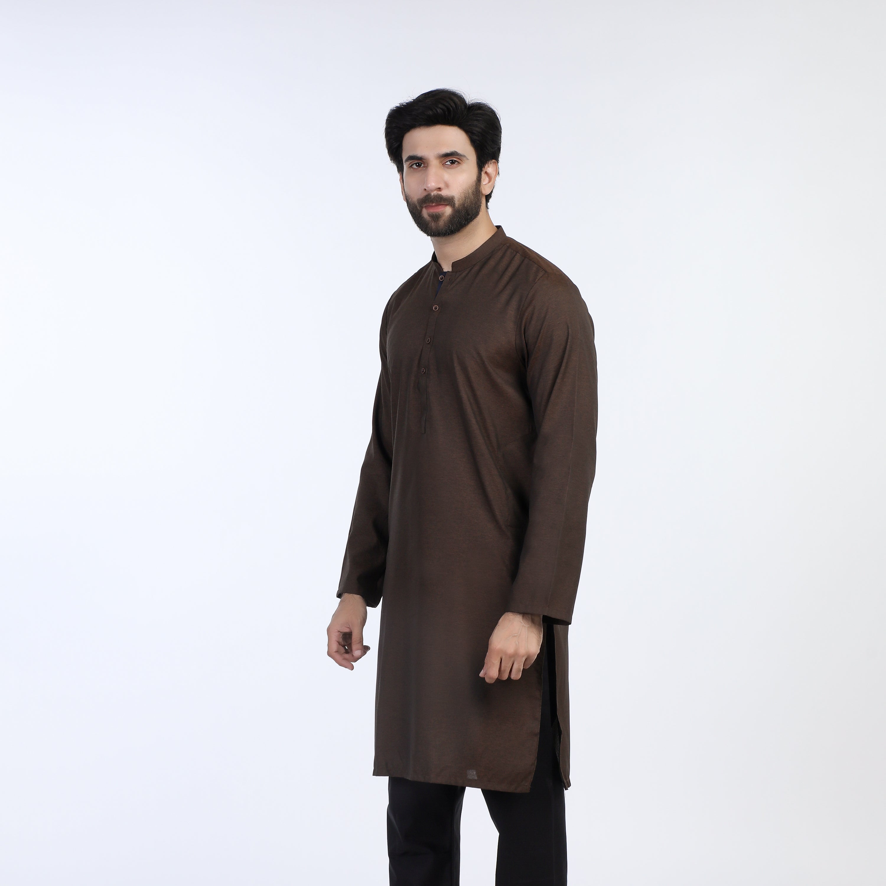Men's Slim Fit Kurta - Brown, Men's Kurtas, Chase Value, Chase Value