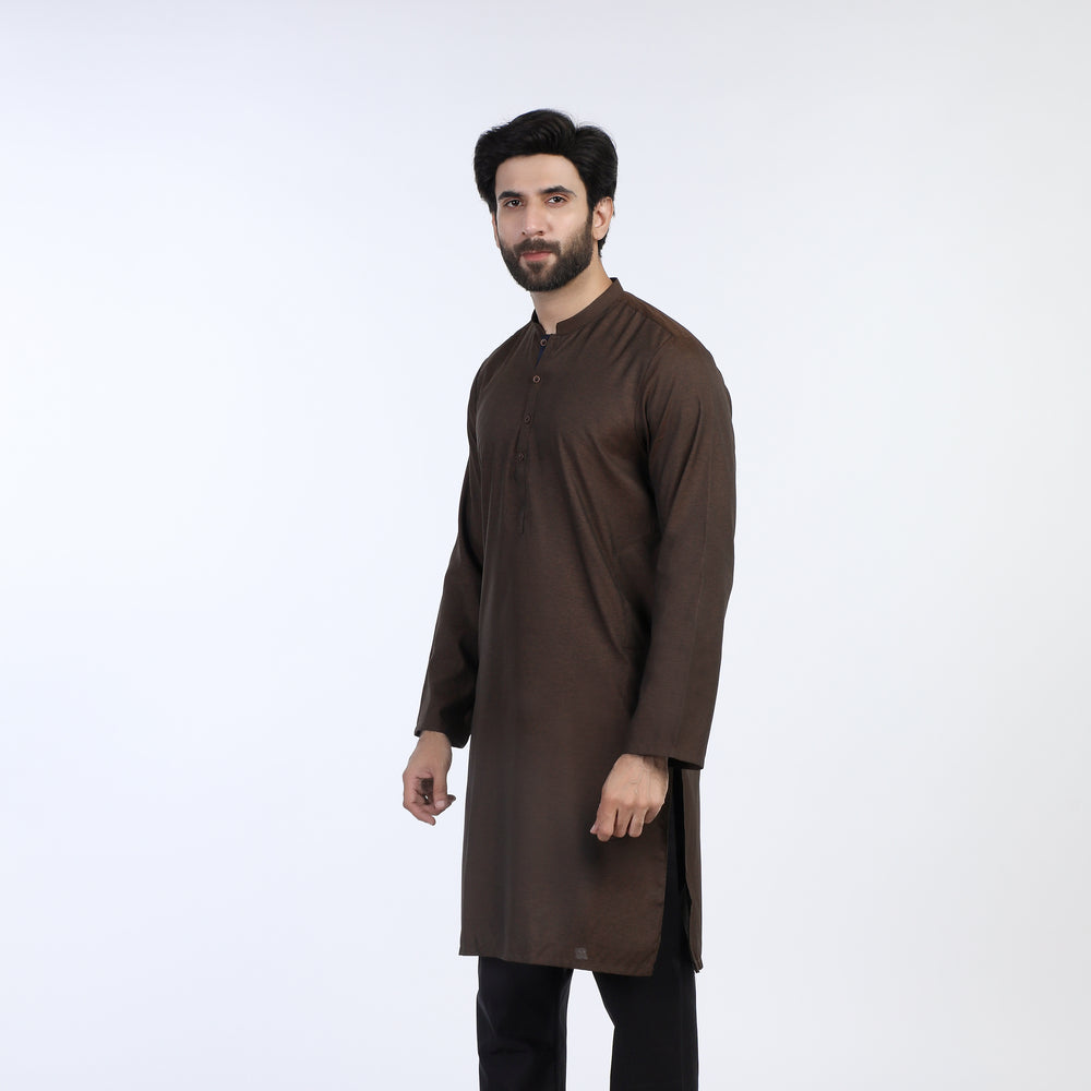 Men's Slim Fit Kurta - Brown, Men's Kurtas, Chase Value, Chase Value