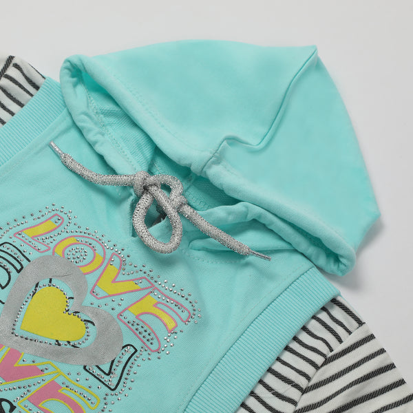 Girls Ful Sleeves Tights Suit - Cyan