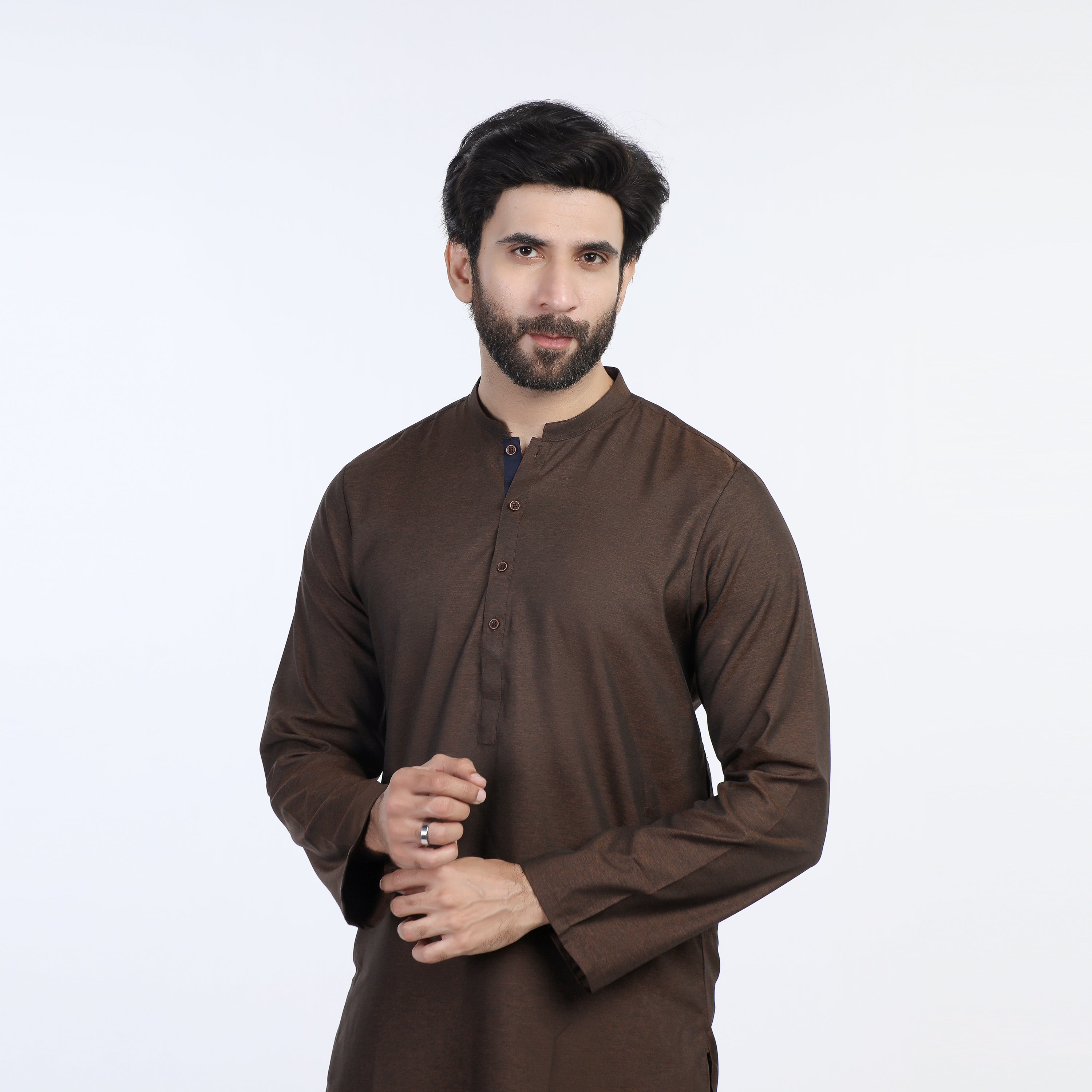 Men's Slim Fit Kurta - Brown, Men's Kurtas, Chase Value, Chase Value