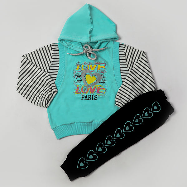 Girls Ful Sleeves Tights Suit - Cyan