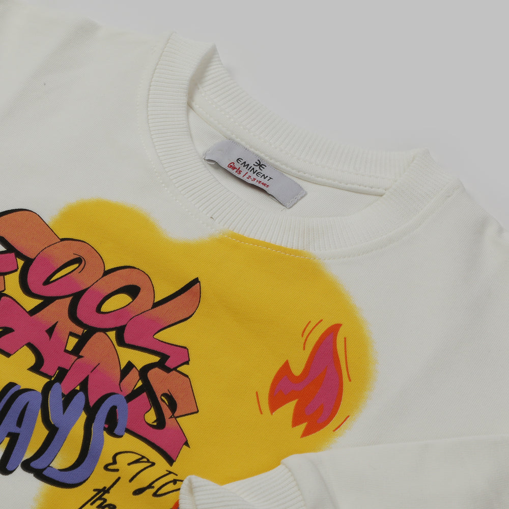 Eminent Girls Sweatshirt - White, Girls Sweaters, Eminent, Chase Value