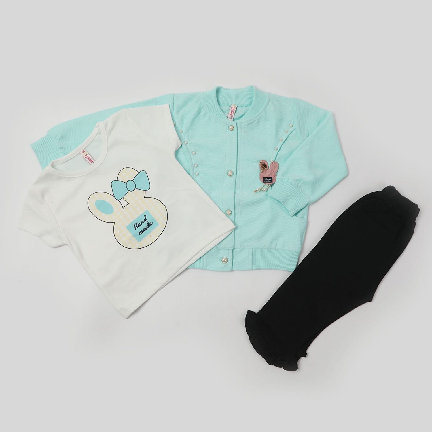 Girls Full Sleeves Tight Suit - Cyan, Girls Suits, Chase Value, Chase Value