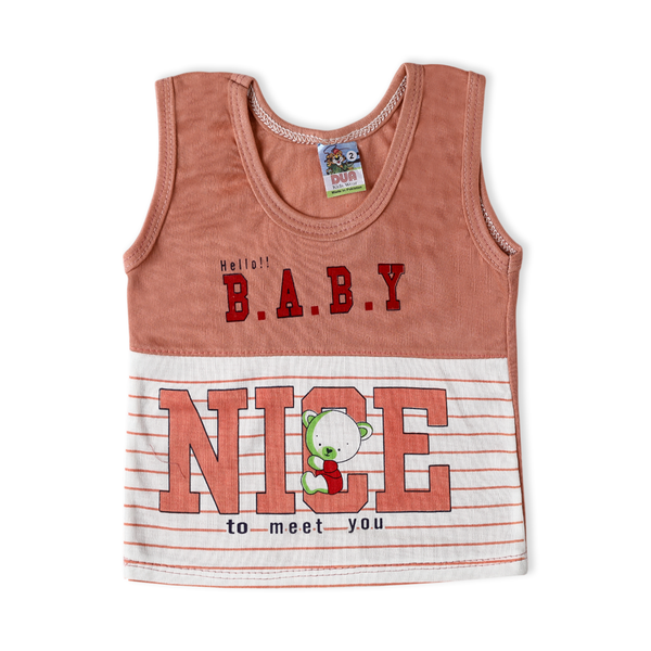 Newborn Boys Sando Suits - Peach