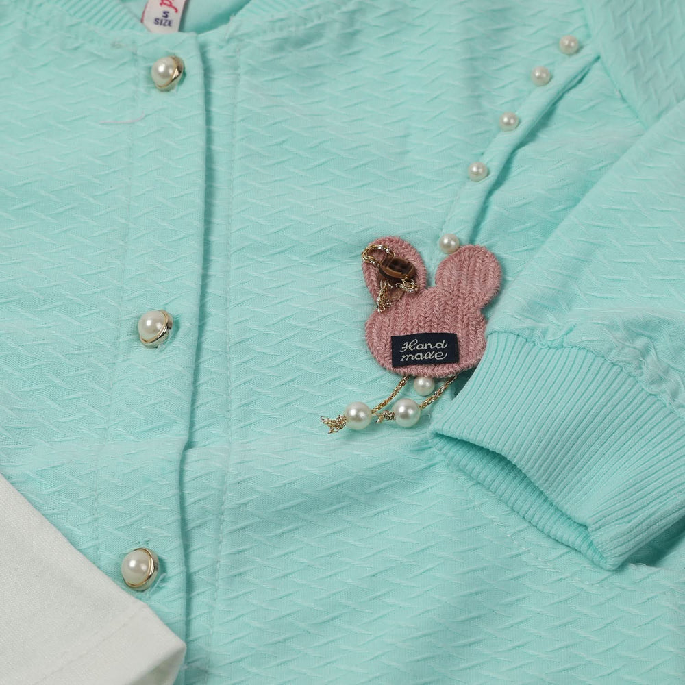Girls Full Sleeves Tight Suit - Cyan, Girls Suits, Chase Value, Chase Value