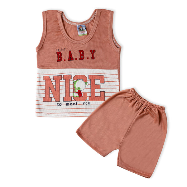 Newborn Boys Sando Suits - Peach
