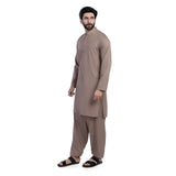 Men's Slim Fit Kurta Shalwar Suit - Coffee, Men's Shalwar Kameez, Chase Value, Chase Value