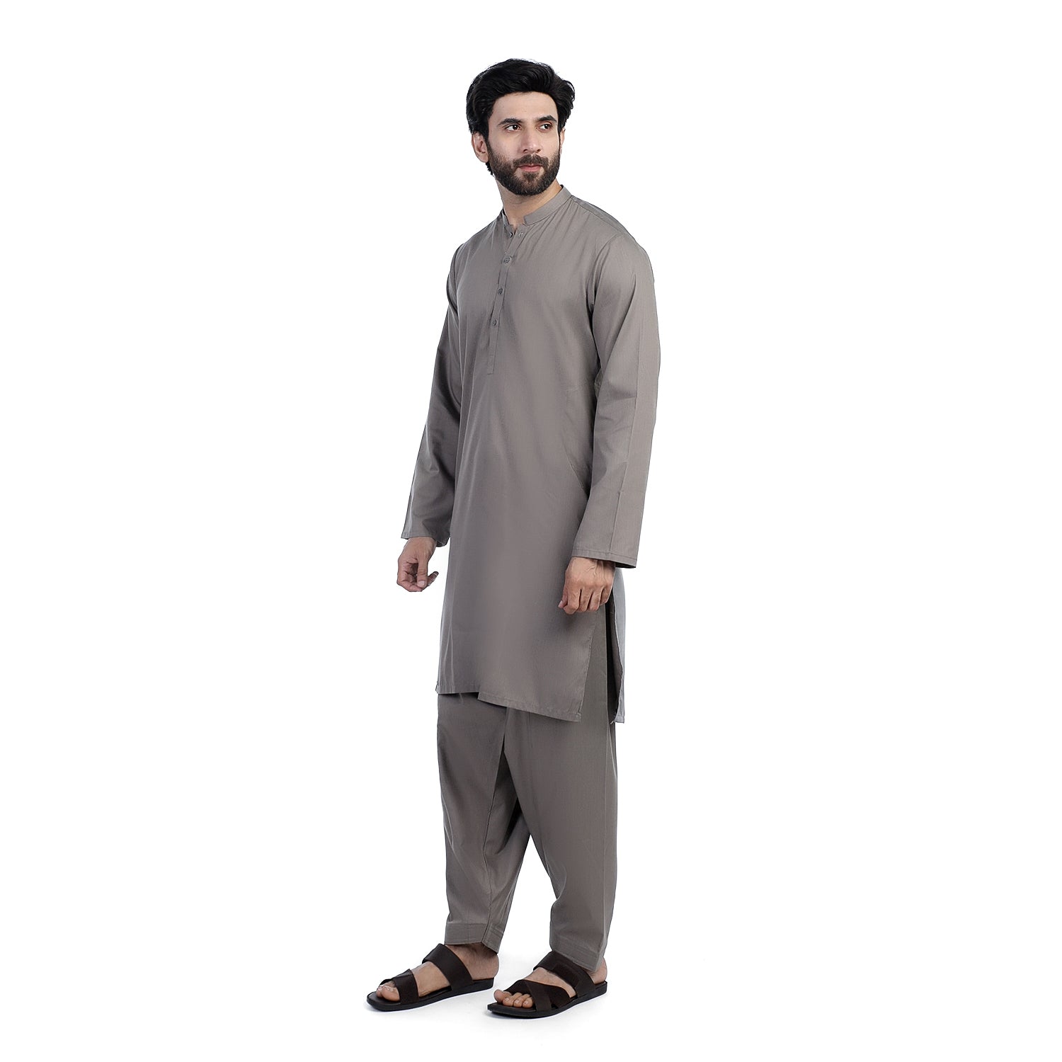 Men's Slim Fit Kurta Shalwar - Dark Olive, Men's Shalwar Kameez, Chase Value, Chase Value