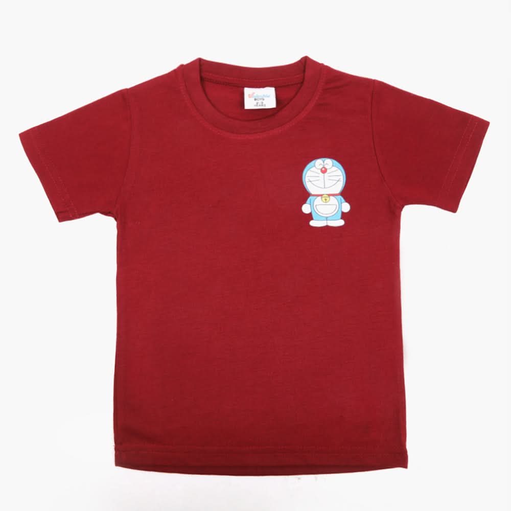 Boys Half Sleeves T-Shirt - Maroon, Boys T-Shirts, Chase Value, Chase Value