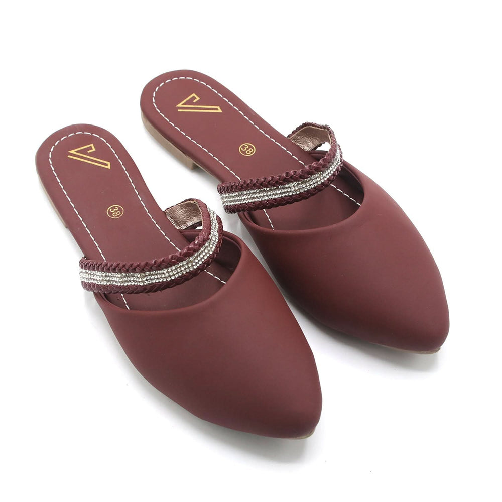 Valuable Women's Backless Pump - Maroon, Women Backless Pumps, Chase Value, Chase Value