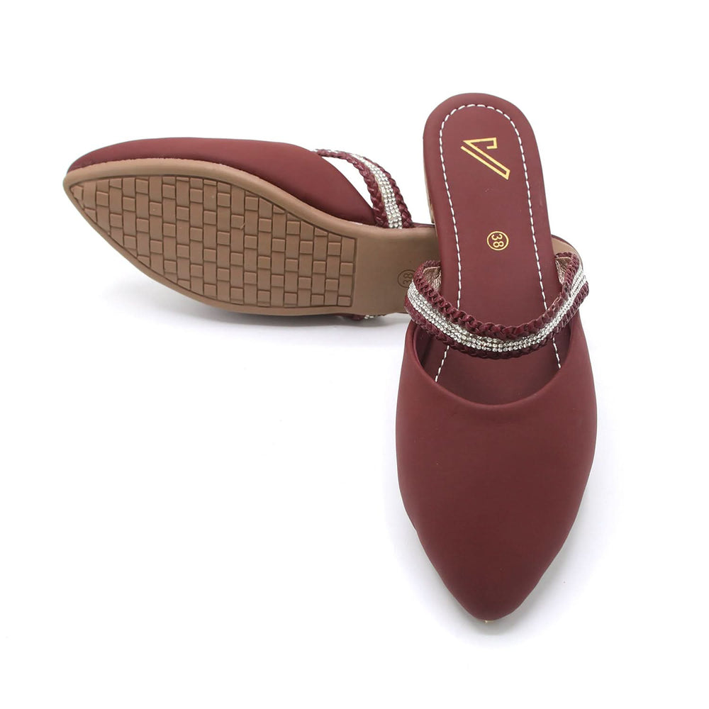 Valuable Women's Backless Pump - Maroon, Women Backless Pumps, Chase Value, Chase Value