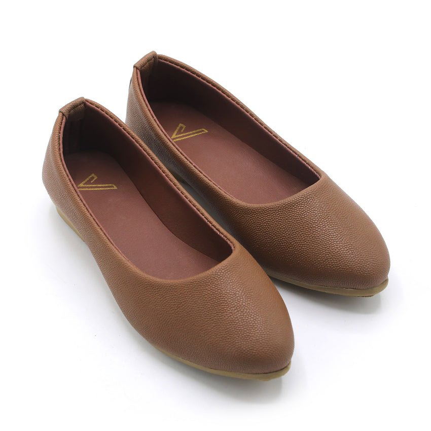 Girls Pump - Brown