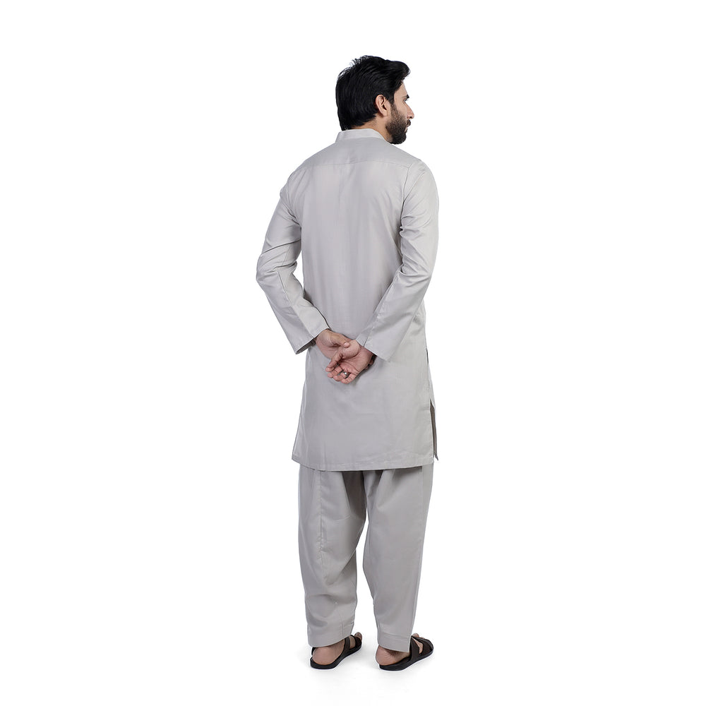 Men's Slim Fit Kurta Shalwar Suit - Grey, Men's Shalwar Kameez, Chase Value, Chase Value