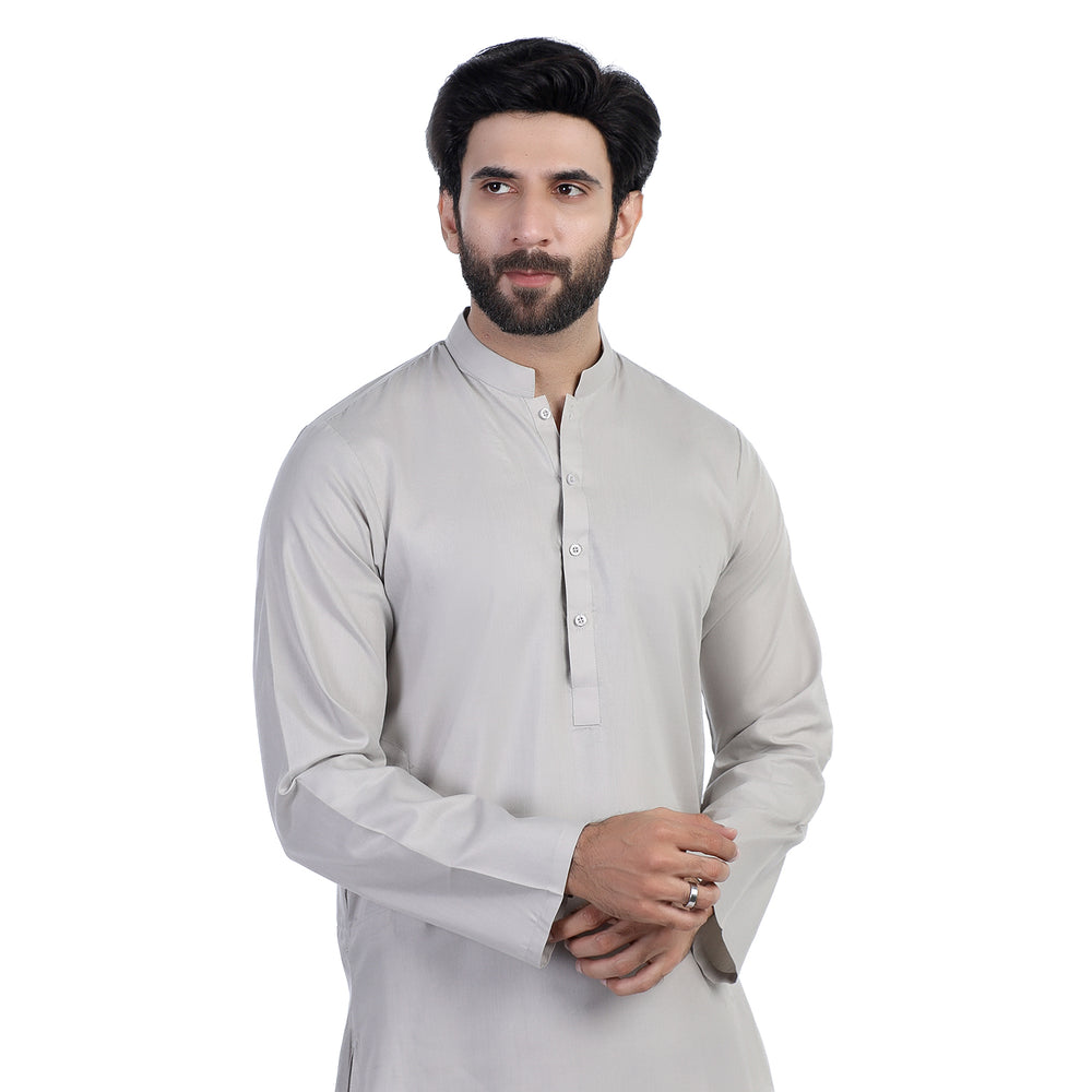 Men's Slim Fit Kurta Shalwar Suit - Grey, Men's Shalwar Kameez, Chase Value, Chase Value