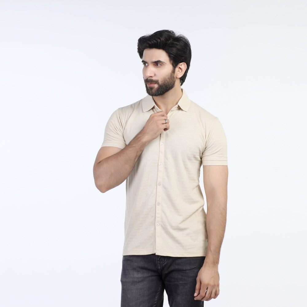 Eminent Men's Half Sleeves Polo Front Open Shirt - Beige, Men's Shirts, Eminent, Chase Value