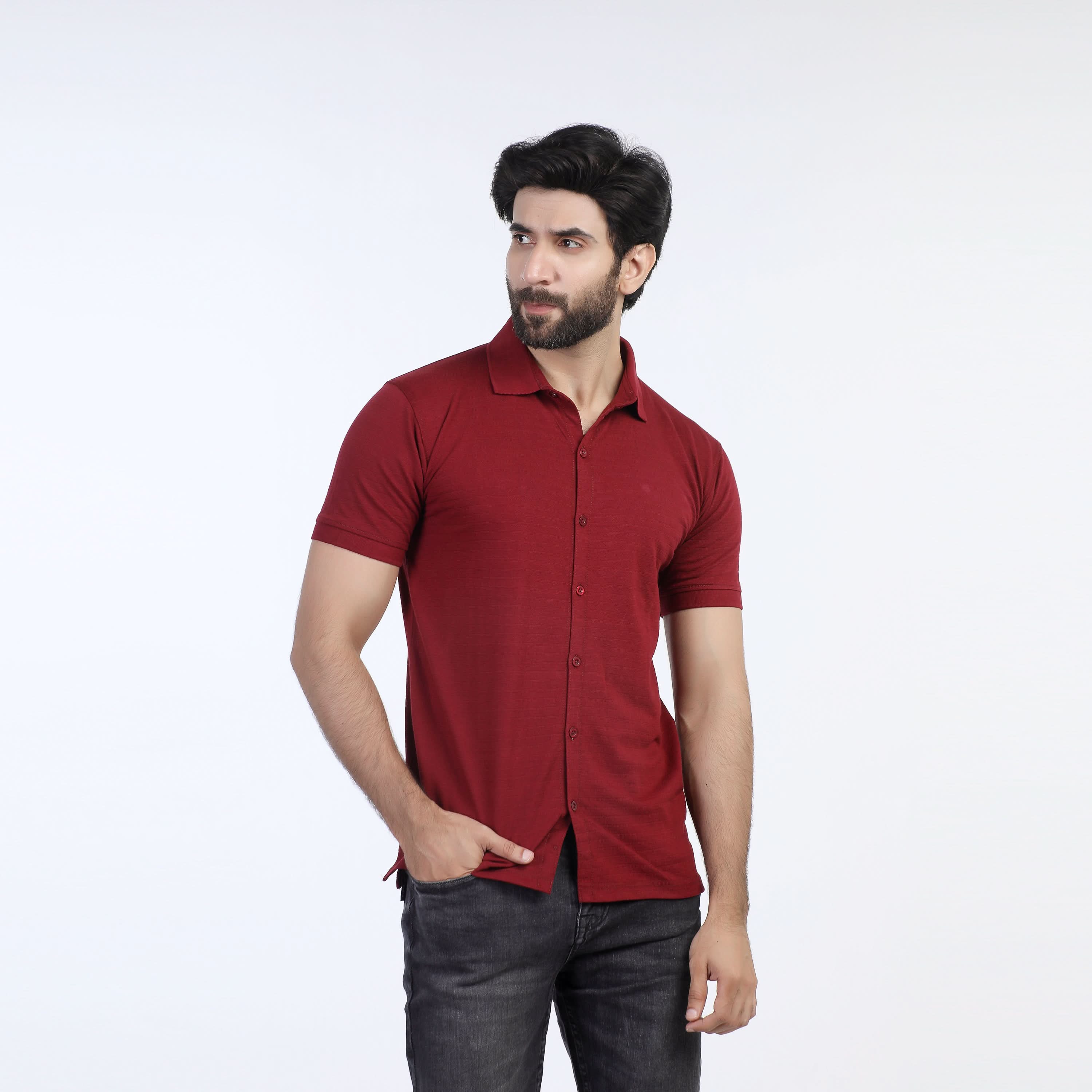 Eminent Men's Half Sleeves Sherwani Collar Front Open T-Shirt - Beige, Men's T-Shirts & Polos, Eminent, Chase Value