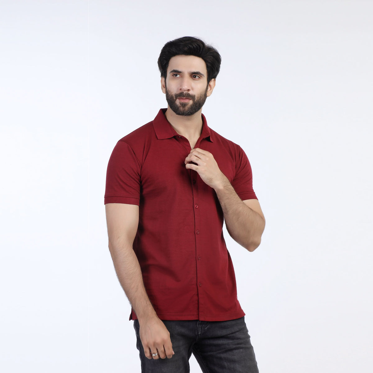 Eminent Men's Half Sleeves Sherwani Collar Front Open T-Shirt - Beige, Men's T-Shirts & Polos, Eminent, Chase Value