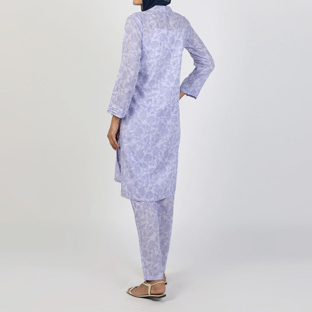 Women's Printed Stitched 3 PCS Suit - Lilac, Women Shalwar Suits, Chase Value, Chase Value