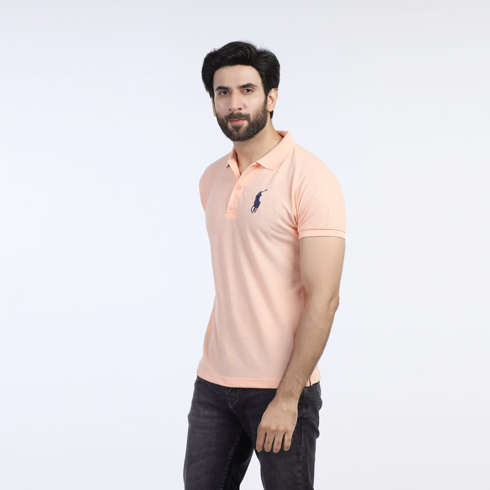 Valuable Men's Half Sleeves Polo T-Shirt - Peach, Men's T-Shirts & Polos, Chase Value, Chase Value