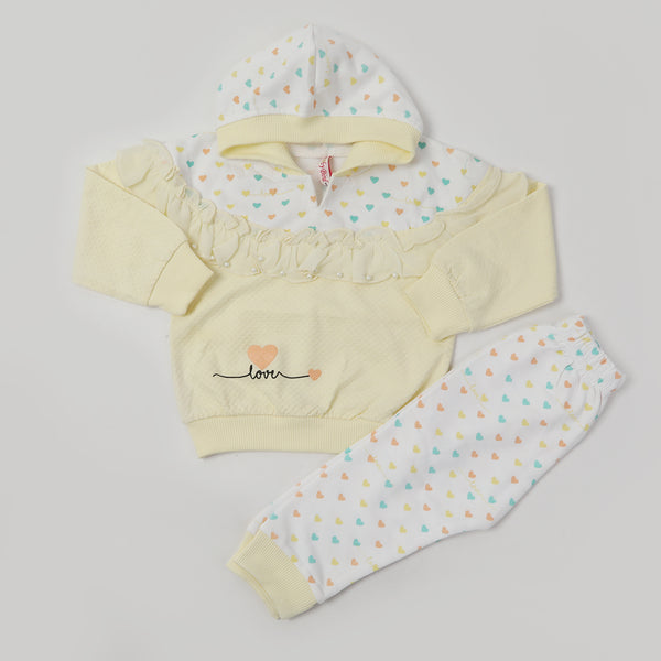 Girls Full Sleeve Tights Suit - Lemon