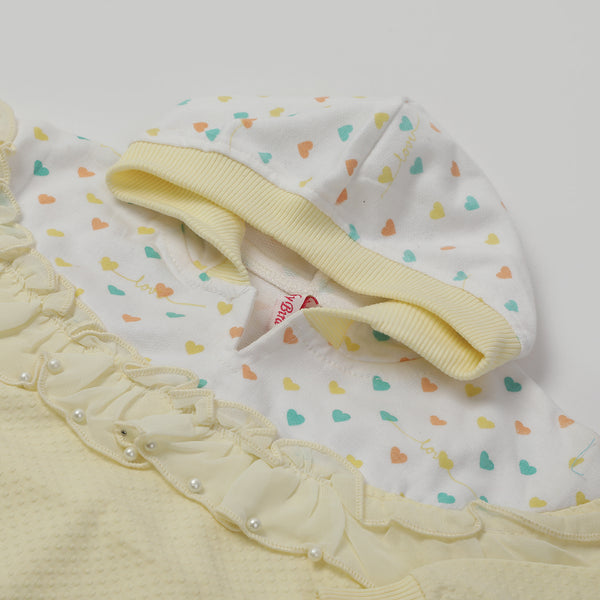 Girls Full Sleeve Tights Suit - Lemon