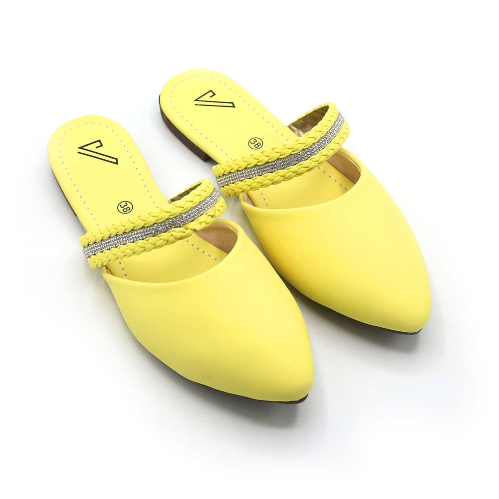 Valuable Women's Backless Pump - Yellow, Women Backless Pumps, Chase Value, Chase Value