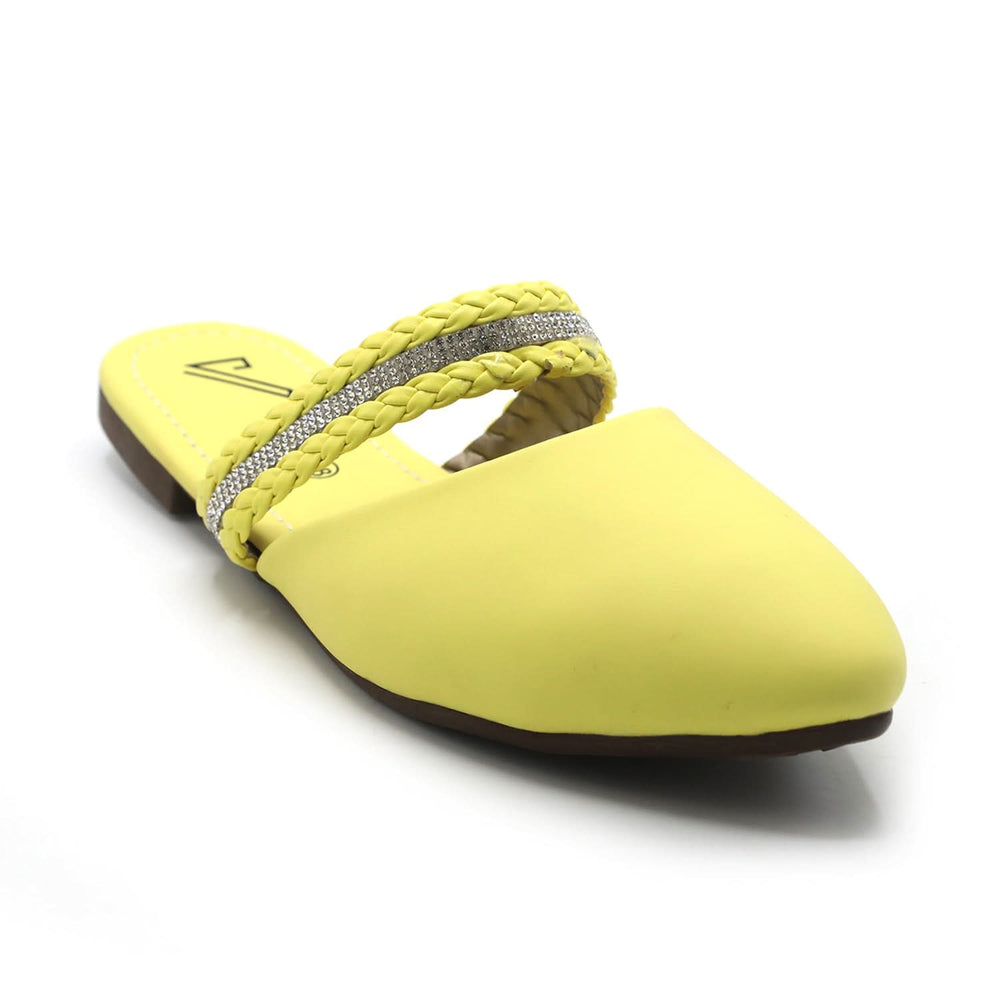 Valuable Women's Backless Pump - Yellow, Women Backless Pumps, Chase Value, Chase Value