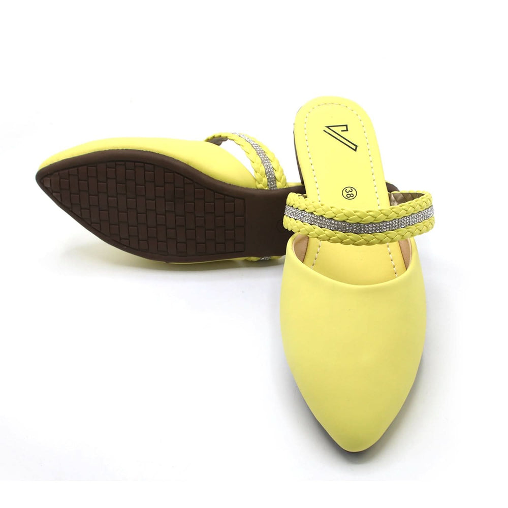 Valuable Women's Backless Pump - Yellow, Women Backless Pumps, Chase Value, Chase Value