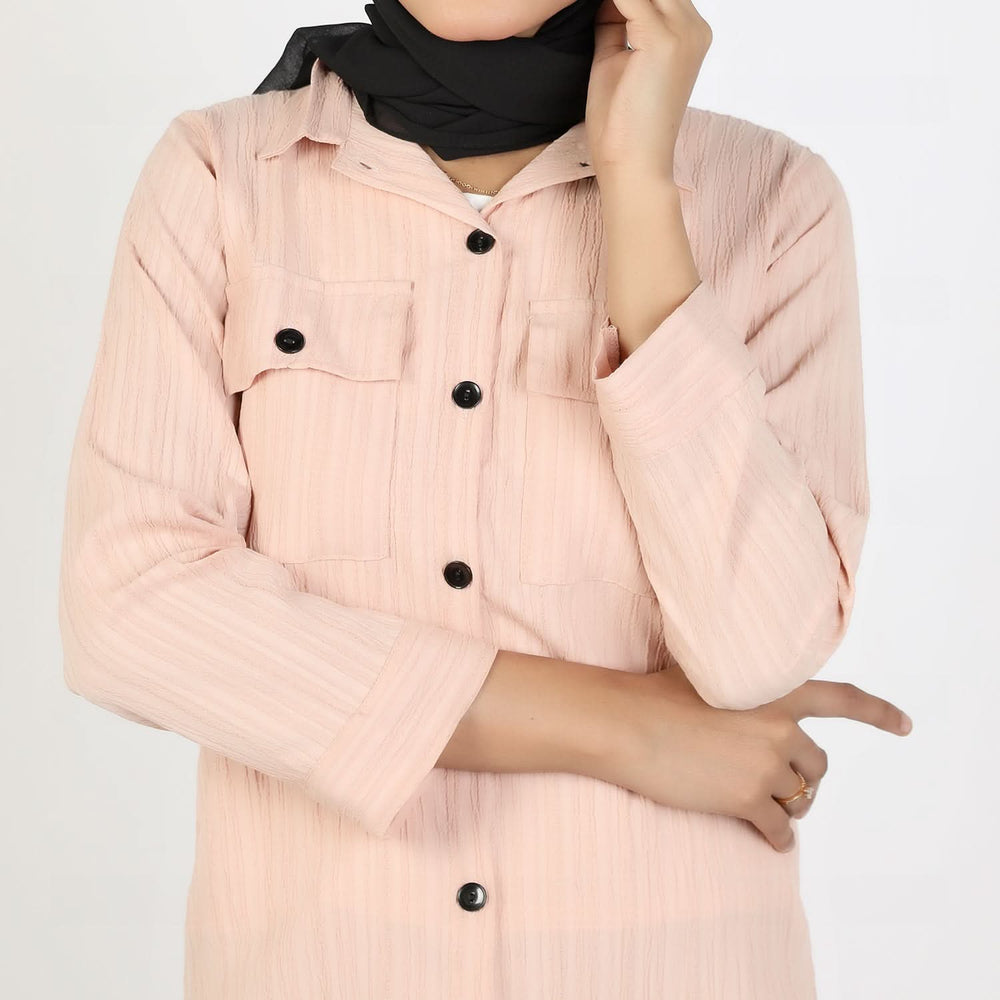 Women’s Peach Western Co-Ord Set – Cambric Two-Piece, Women Co-Ord Set, Chase Value, Chase Value