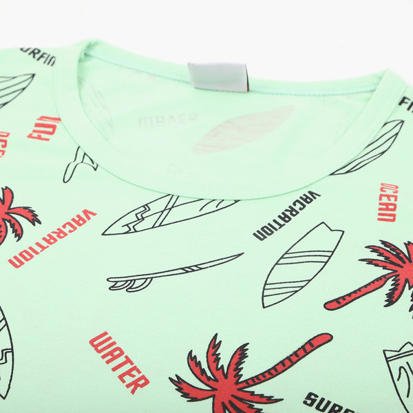 Boys Sando T-Shirt - Light Green