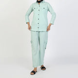 Women’s Sea Green Western Co-Ord Set – Cambric Two-Piece Outfit, Women Co-Ord Set, Chase Value, Chase Value