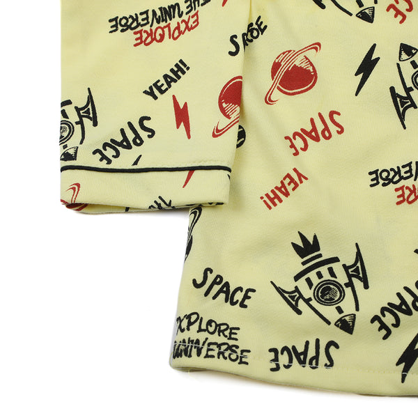 Boys Full Sleeves Night suit - Lemon
