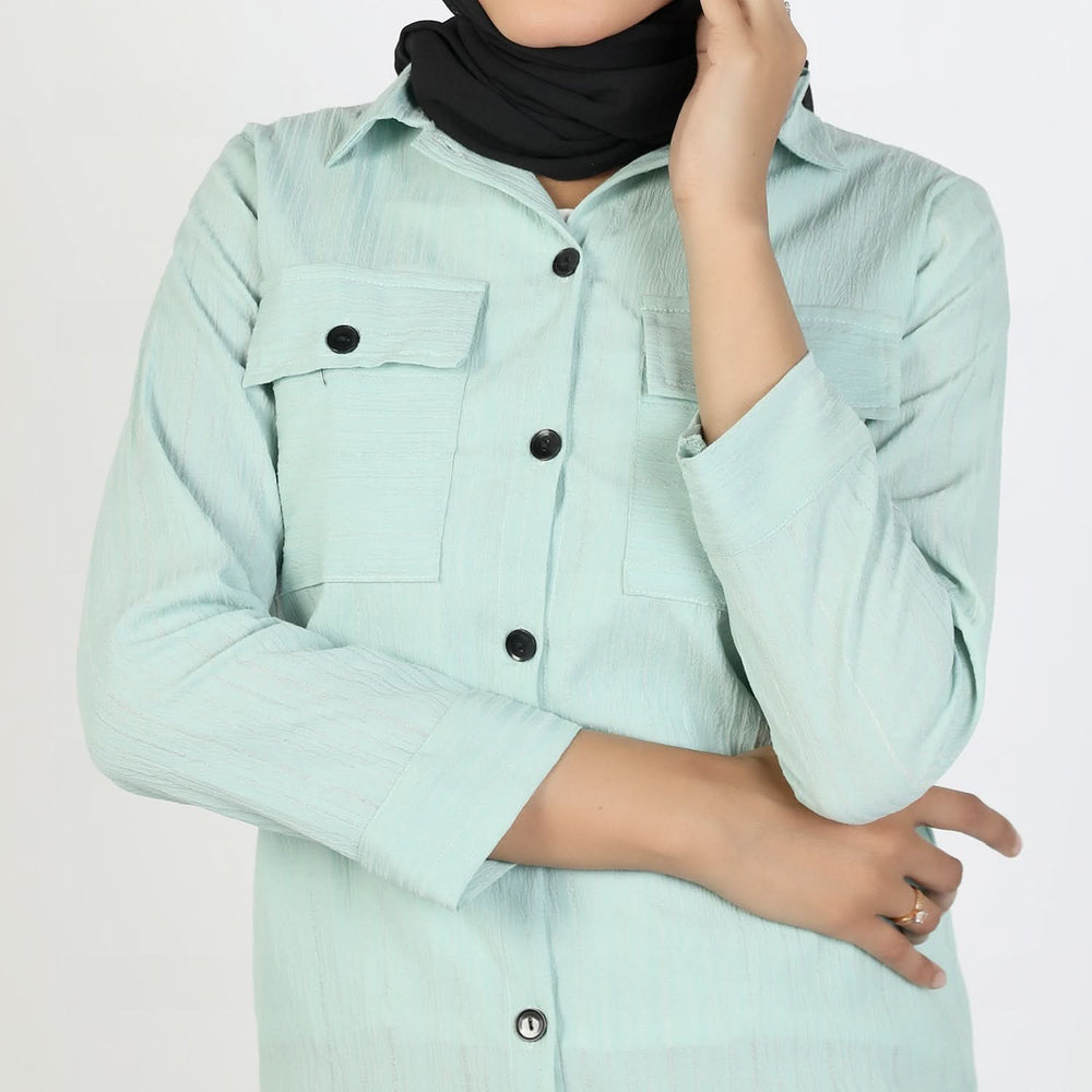 Women’s Sea Green Western Co-Ord Set – Cambric Two-Piece Outfit, Women Co-Ord Set, Chase Value, Chase Value